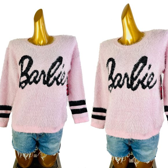 Vintage y2k oversized slouchy sweater Barbie top - Picture 1 of 9
